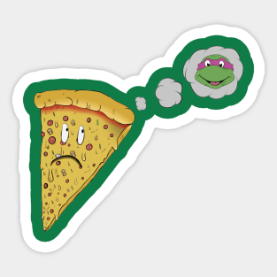 pizza is afraid Sticker